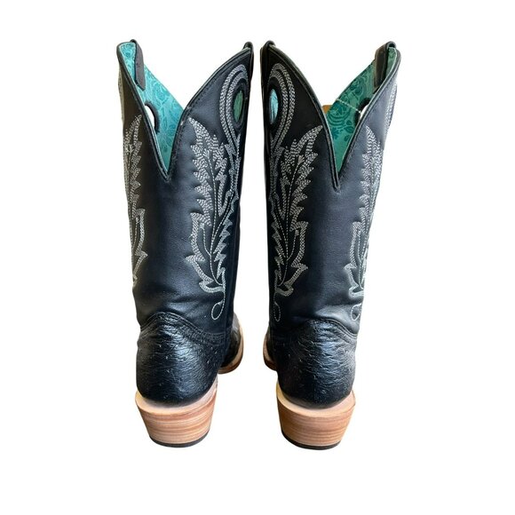 NEW Corral Black Genuine Ostrich Leather Cowboy Boots Embroidered Size 8 Womens - Picture 3 of 12